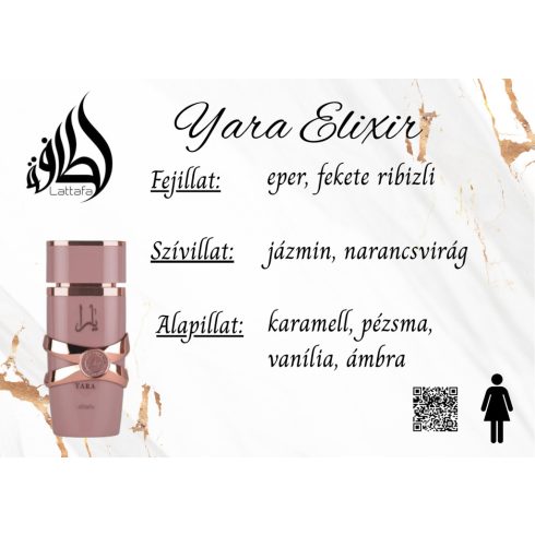 Lattafa Yara Elixir női parfüm illatjegyei