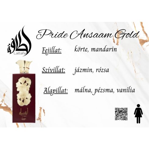 Lattafa Pride Ansaam Gold női parfüm illatjegyei