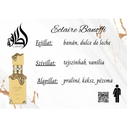 Lattafa Eclaire Banoffi uniszex parfüm illatjegyei