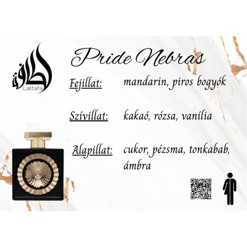 Lattafa Pride Nebras uniszex parfüm illatjegyei