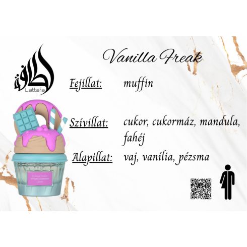 Lattava Give Me Gourmand Vanilla Freak uniszex parfüm illatjegyei