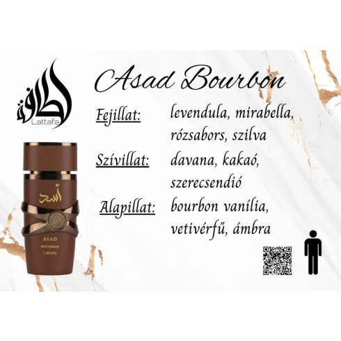 Lattafa Asad Bourbon férfi parfüm illatjegyei