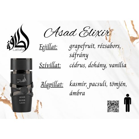 Lattafa Asad Elixir férfi parfüm illatjegyei