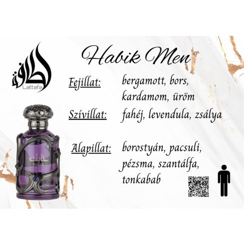 Lattafa Habik férfi parfüm illatjegyei