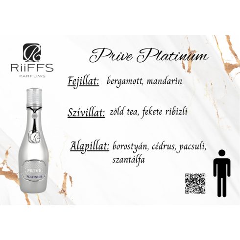 Riiffs Prive Platinum férfi parfüm illatjegyei