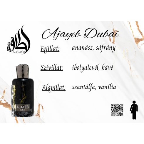 Lattafa Ayayeb Dubai uniszex parfüm illatjegyei