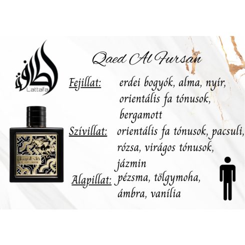 Lattafa Qaed Al Fursan férfi parfüm 90 ml