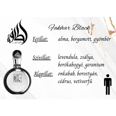 Lattafa Fakhar Black férfi parfüm illatjegyei